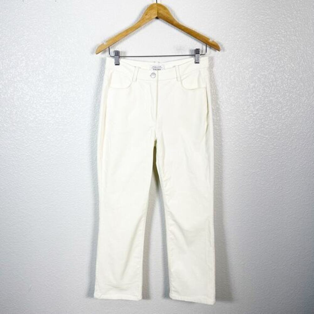 & Other Stories NWT‎ Women’s High Waisted Slim Corduroy Trouser Pants in Cream 6
